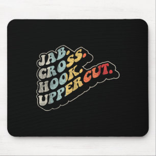 Jab Cross Hook Uppercut Retro-Boxkampf Kampfsport Mousepad