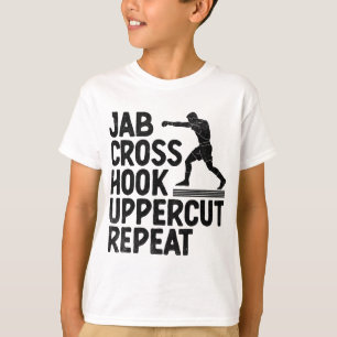 Jab Cross Hook Uppercut Wiederholung Boxer Sport A T-Shirt