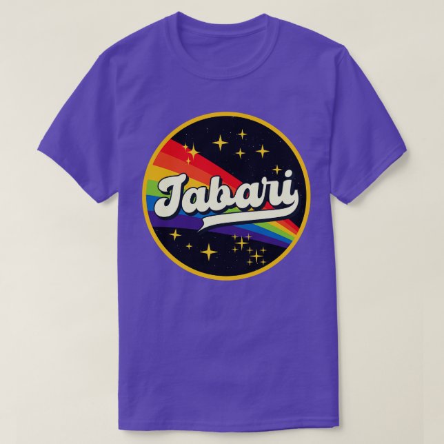 Jabari Rainbow in Space Vintag Style T-Shirt (Design vorne)