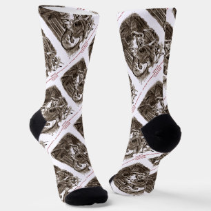 Jabberwock durch den Glass John Tenniel Socken