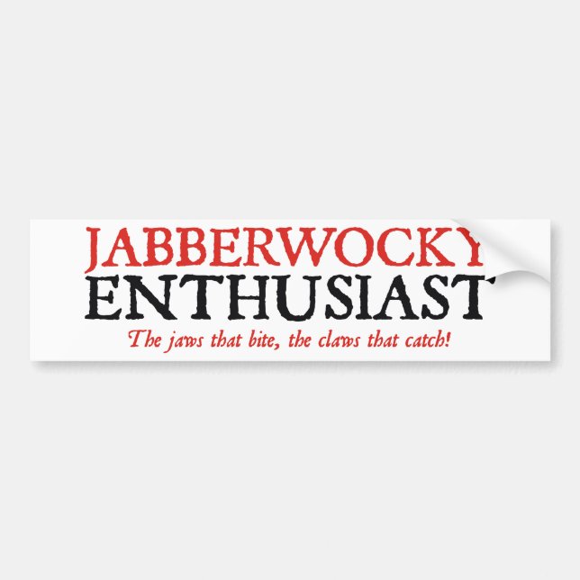 Jabberwocky Enthusiast Autoaufkleber (Vorne)