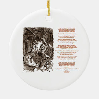 Jabberwocky Gedicht durch Lewis Carroll Keramik Ornament