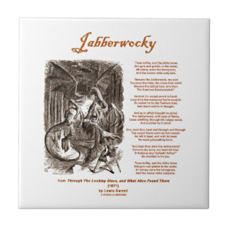 Jabberwocky Gedicht durch Lewis Carroll (schwarze Fliese