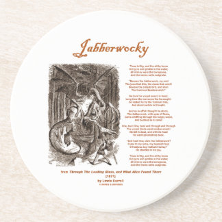Jabberwocky Gedicht durch Lewis Carroll (schwarze Untersetzer
