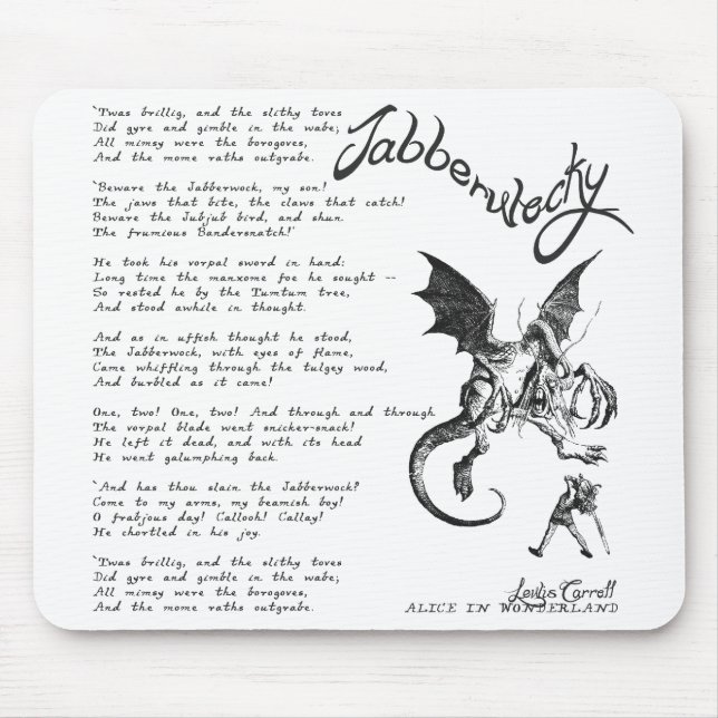 Jabberwocky Gedicht Mousepad (Vorne)
