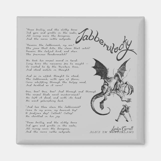 Jabberwocky Poem Magnet (Vorne)