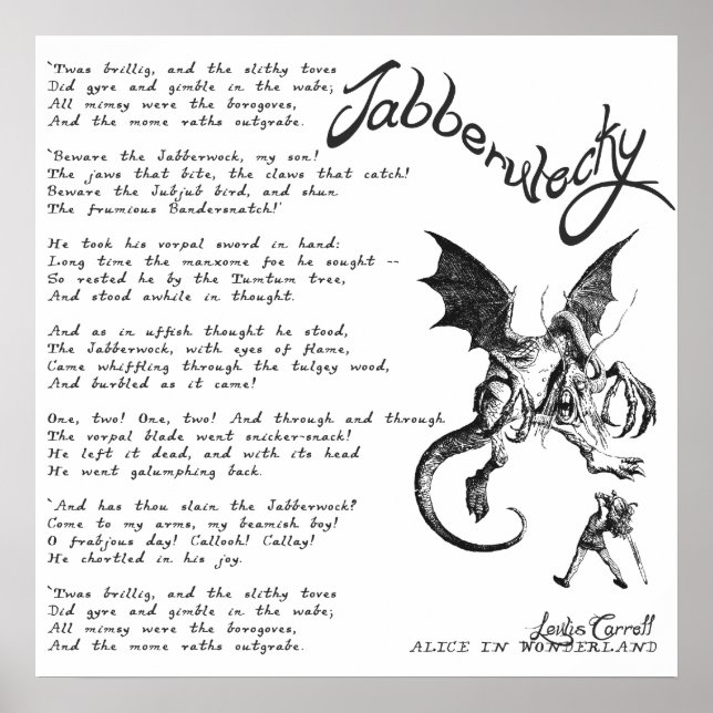 Jabberwocky Poem Poster (Vorne)