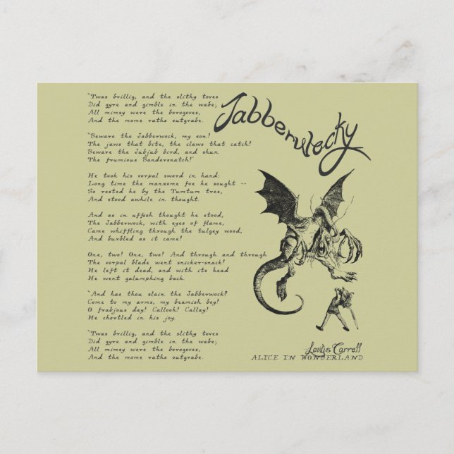 Jabberwocky Poem Postkarte (Vorderseite)