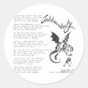 Jabberwocky Poem Runder Aufkleber