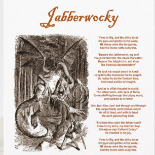 Jabberwocky Poem von Lewis Carroll (Black Adder) Karte