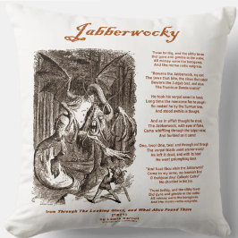 Jabberwocky Poem von Lewis Carroll (Black Adder) Kissen