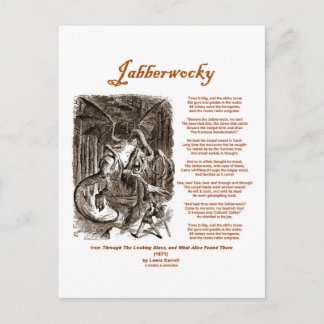 Jabberwocky Poem von Lewis Carroll (Black Adder) Postkarte