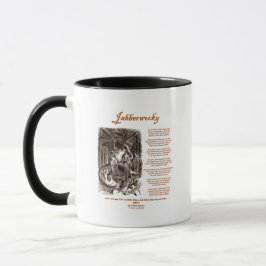 Jabberwocky Poem von Lewis Carroll (Black Adder) Tasse