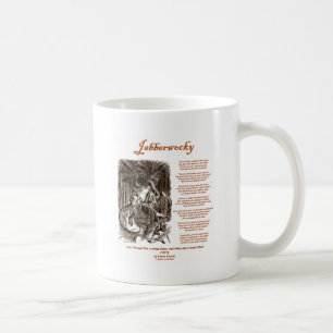 Jabberwocky Poem von Lewis Carroll (Black Adder) Tasse