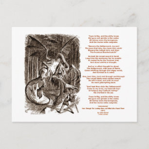 Jabberwocky Poem von Lewis Carroll Postkarte