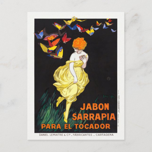 Jabon Sarrapia Spain Vintage Poster 1930 Postkarte (Vorderseite)