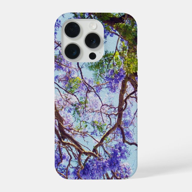 Jacaranda-Baum-Ölfarbe, iPhone Hülle (Rückseite)