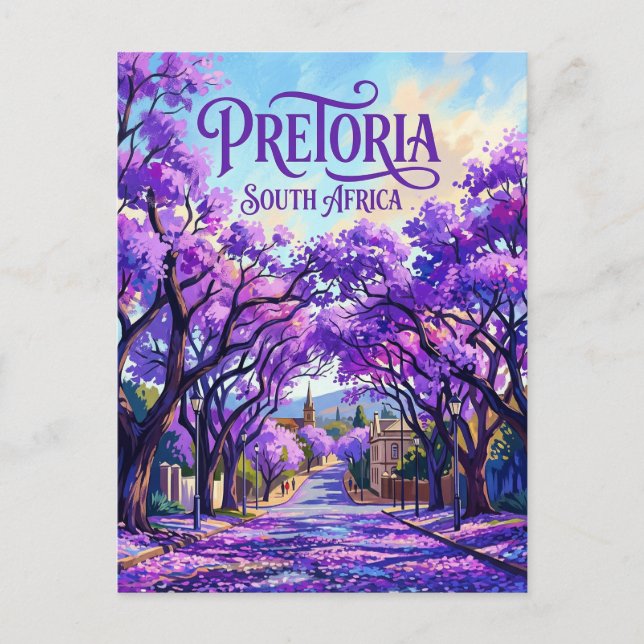 Jacaranda-Bäume von Pretoria Südafrika Postkarte (Vorderseite)