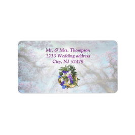 Jacaranda Blooms & Lily Bouquet Adressaufkleber