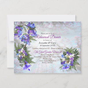 Jacaranda Blooms & Lily Bouquet Theme Einladung
