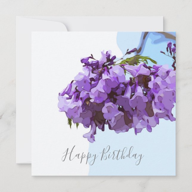 Jacaranda-Blume auf blauem Himmelshintergrund (Vorderseite)