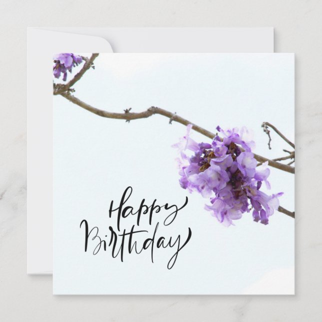Jacaranda Blume für die Happy Birthday Card (Vorderseite)