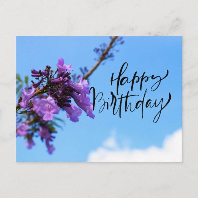 Jacaranda Blume für die Happy Birthday Card Postkarte (Vorderseite)