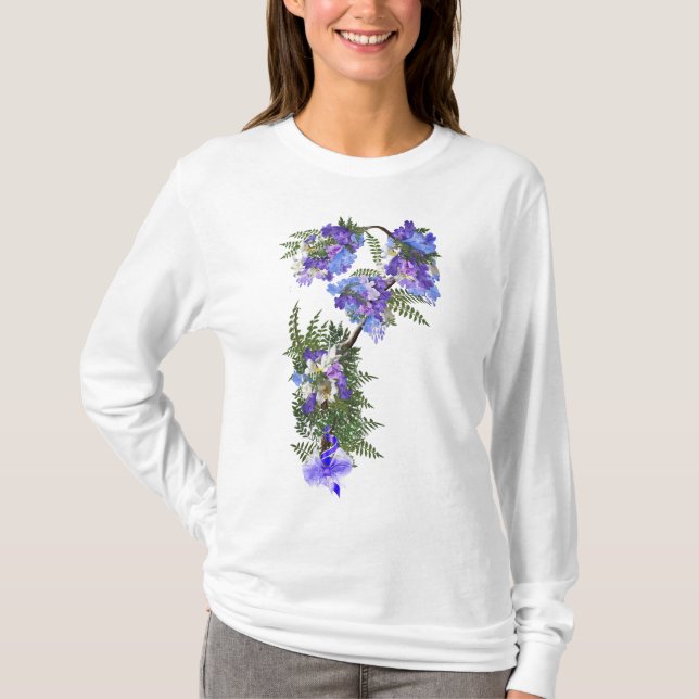 Jacaranda Blume Hochzeitsblumen T-Shirt (Vorderseite)