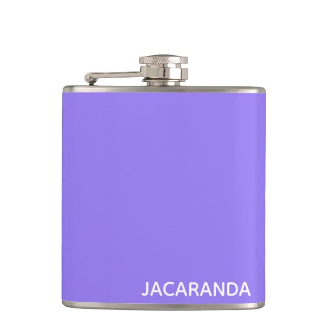 Jacaranda lila Farbname Flachmann (Vorderseite)