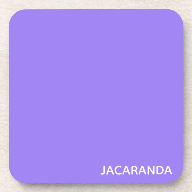 Jacaranda lila Farbname Getränkeuntersetzer (Vorderseite)