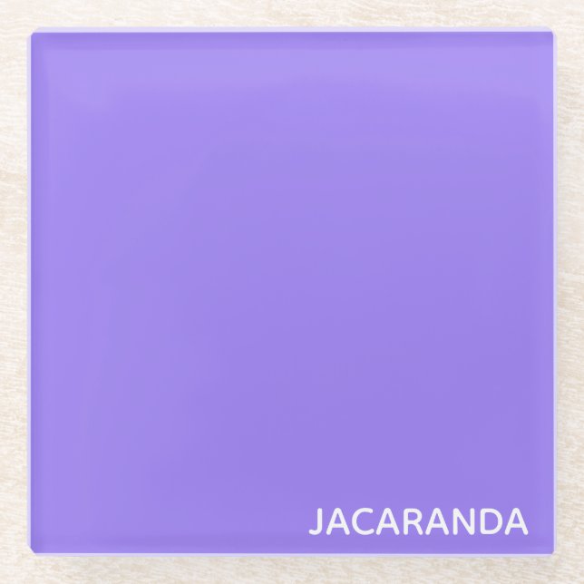 Jacaranda lila Farbname Glasuntersetzer (Vorderseite)