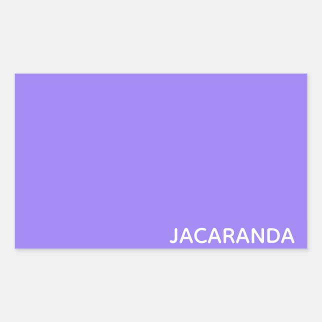 Jacaranda lila Farbname Rechteckiger Aufkleber (Vorderseite)