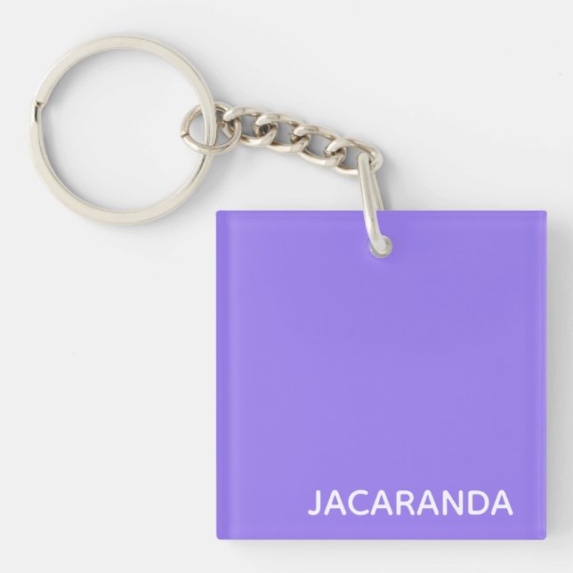 Jacaranda lila Farbname Schlüsselanhänger (Vorderseite)