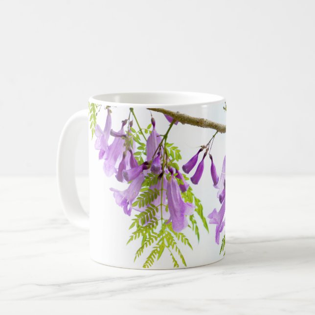 Jacaranda Purple Blumen Kaffeetasse (Vorderseite Links)