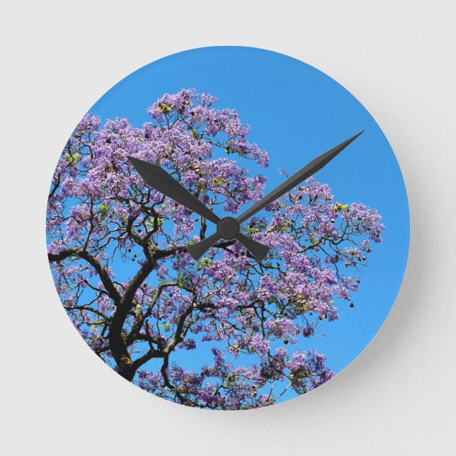 Jacaranda Runde Wanduhr (Vorderseite)