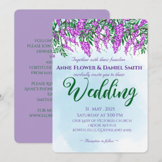 Jacaranda Sky Blue Wedding Einladung