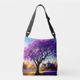 Jacaranda Tree House, Crossbody Bag Tragetaschen Mit Langen Trägern