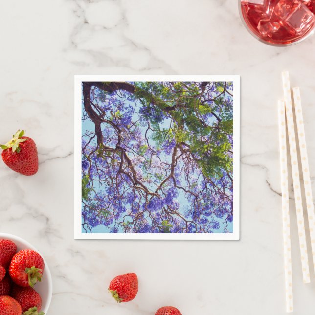 Jacaranda Tree Oil Paint, Paper Napkins Serviette (Beispiel)