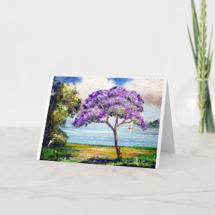Jacaranda Tree Tropical Art Karte