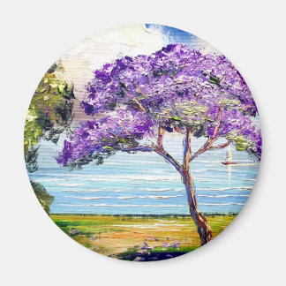 Jacaranda Tree Tropical Art Magnet