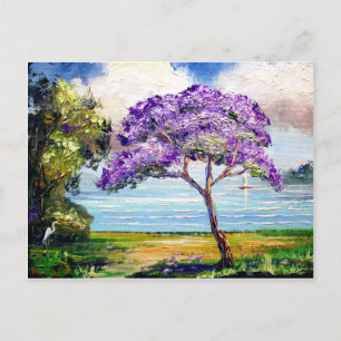 Jacaranda Tree Tropical Art Postkarte