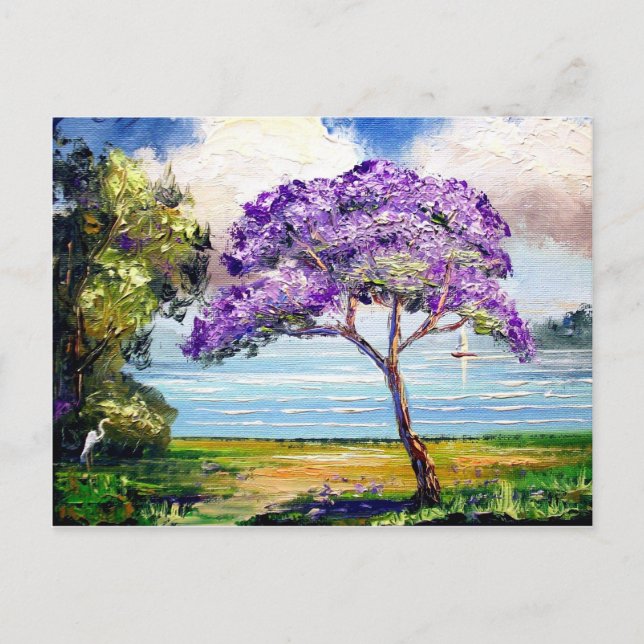 Jacaranda Tree Tropical Art Postkarte (Vorderseite)