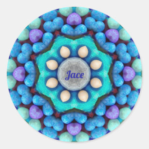 JACE EASTER ~ Blue Green EGGS for Ostergiving~ Runder Aufkleber