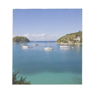 Jachten vor Anker, Lakka, Paxos, Griechenland Notizblock