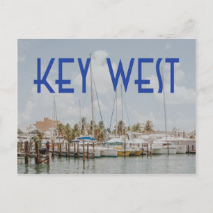 Jachthafen Key West Florida Foto mit Booten Postkarte