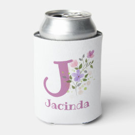 Jacinda Name mit floralem Design Dosenkühler