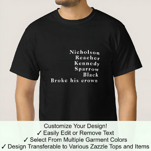 Jack Benutzerdefinierter Vorname Berühmter Name Tr T-Shirt