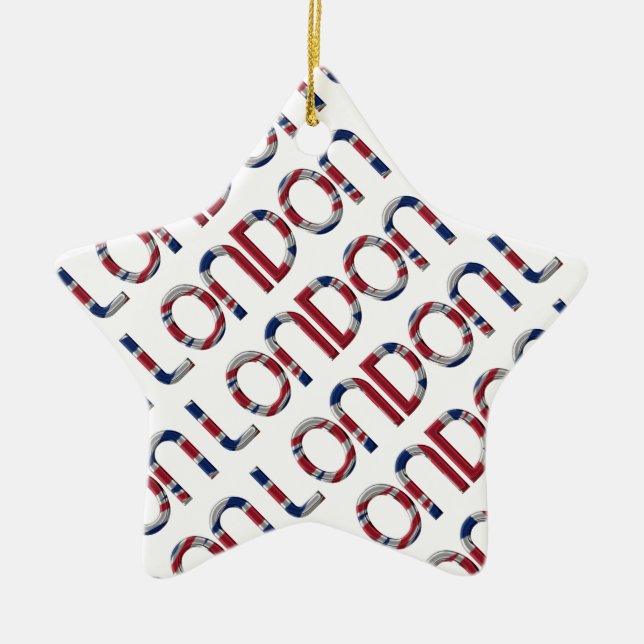 Jack British Flag Typografie Elegant Keramikornament (Vorne)