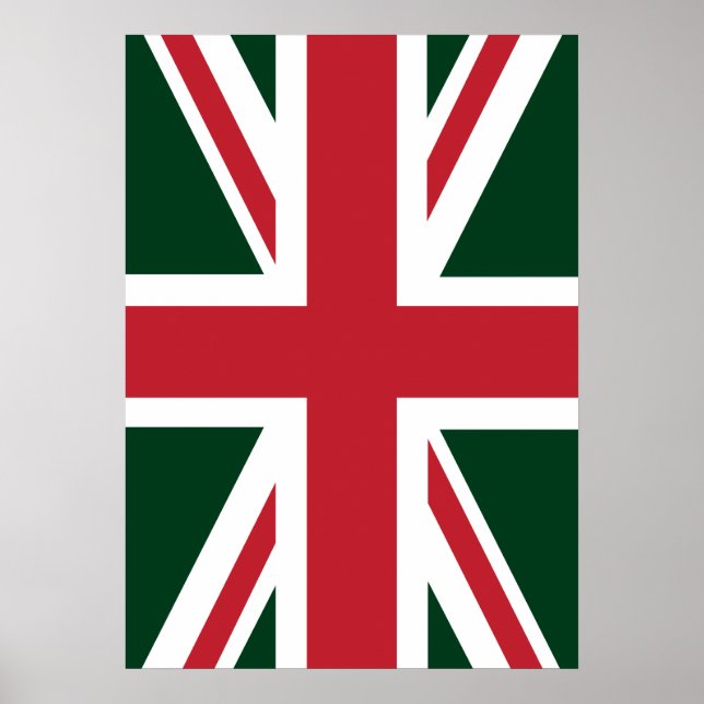 Jack British (UK) Flag cool Dark Green Union Poster (Vorne)