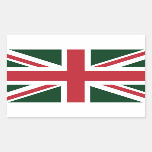 Jack British (UK) Flag cool Dark Green Union Rechteckiger Aufkleber